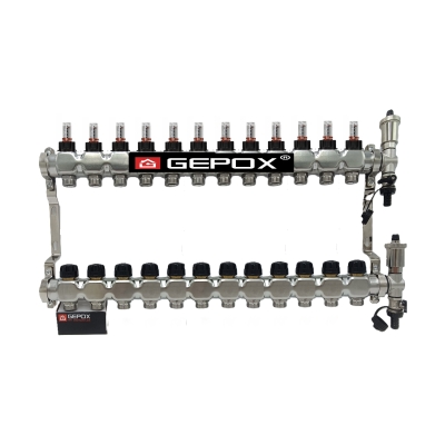 Rozdzielacz 12 nierdzewny do podłogówki GEPOX PL GEP-PRO-12N Rozdzielacz 12 nierdzewny do podłogówki GEPOX PL GEP-PRO-12N